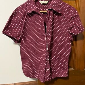 Eddie Bauer Polka Dot Button Up